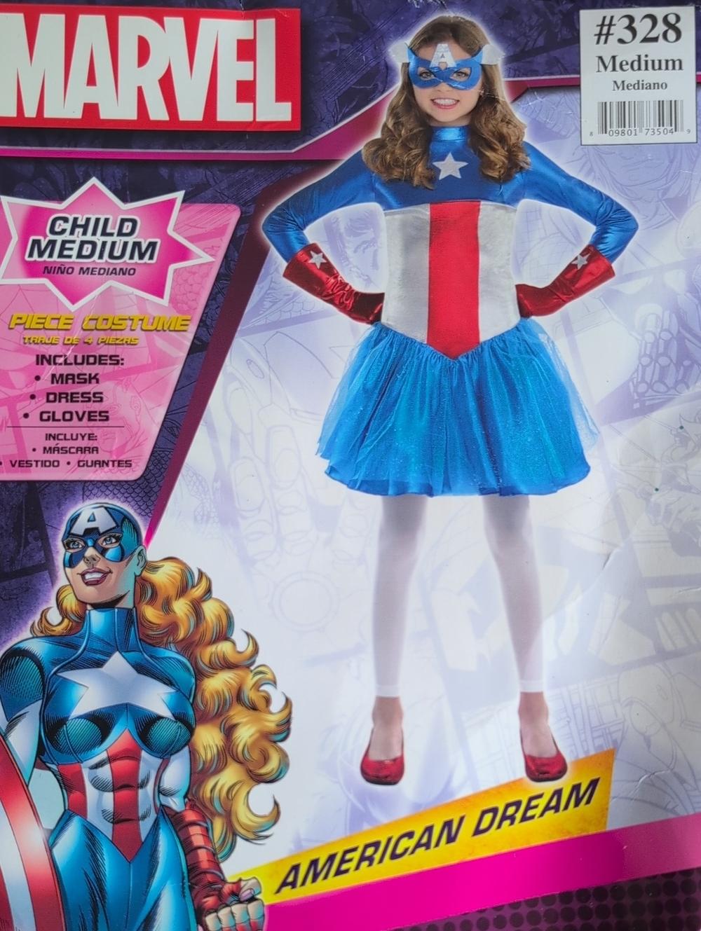 Marvel Kids American Dream Captain America Costume - Blue/Red/White